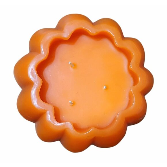 New Pumpkin Candle Halloween Jack O Lantern Autumn Fall Decor 3 Wick Heavy VTG - Picture 5 of 9